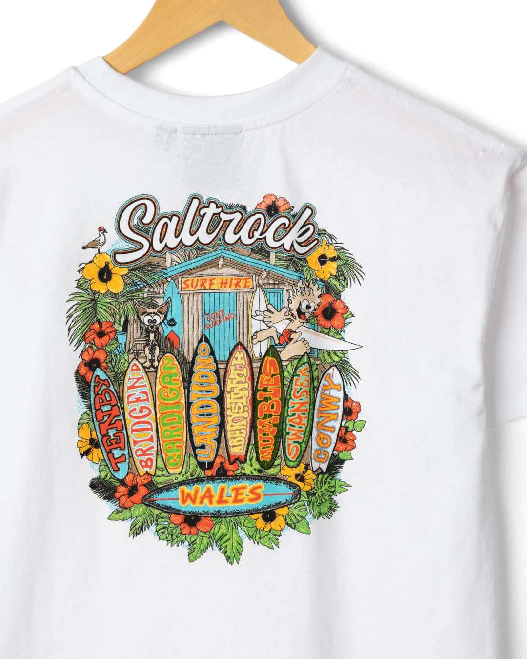 Surf Shack Devon  Kids Short Sleeve T-shirt in White - Image 3