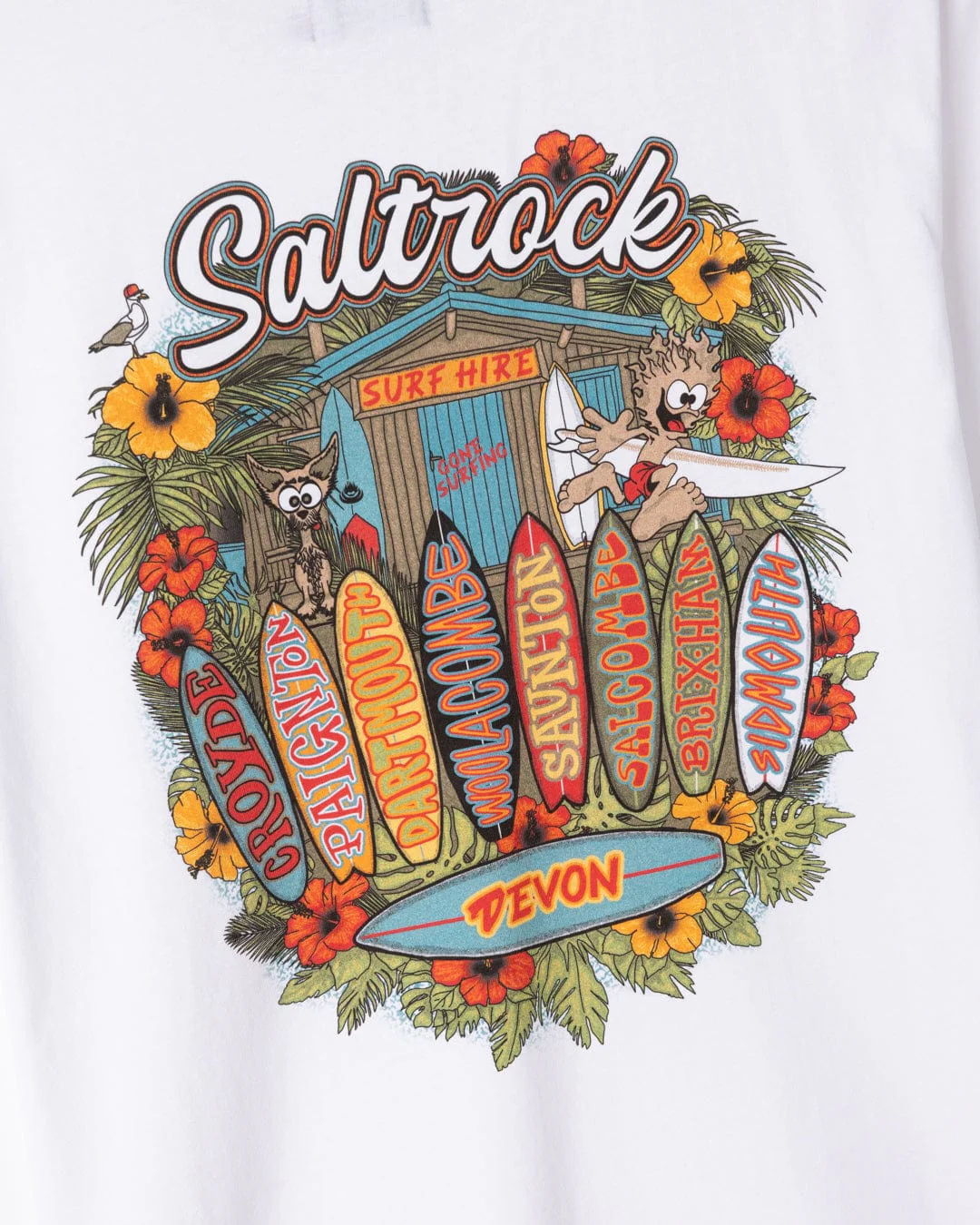 Surf Shack Devon Mens T-Shirt in White - Image 7