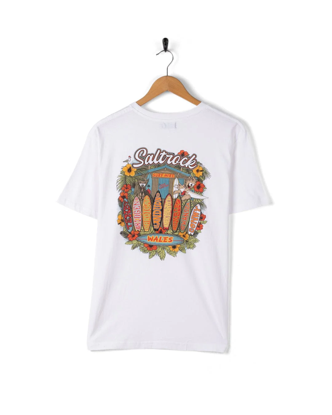 Surf Shack Wales Mens T-Shirt in White - Image 6