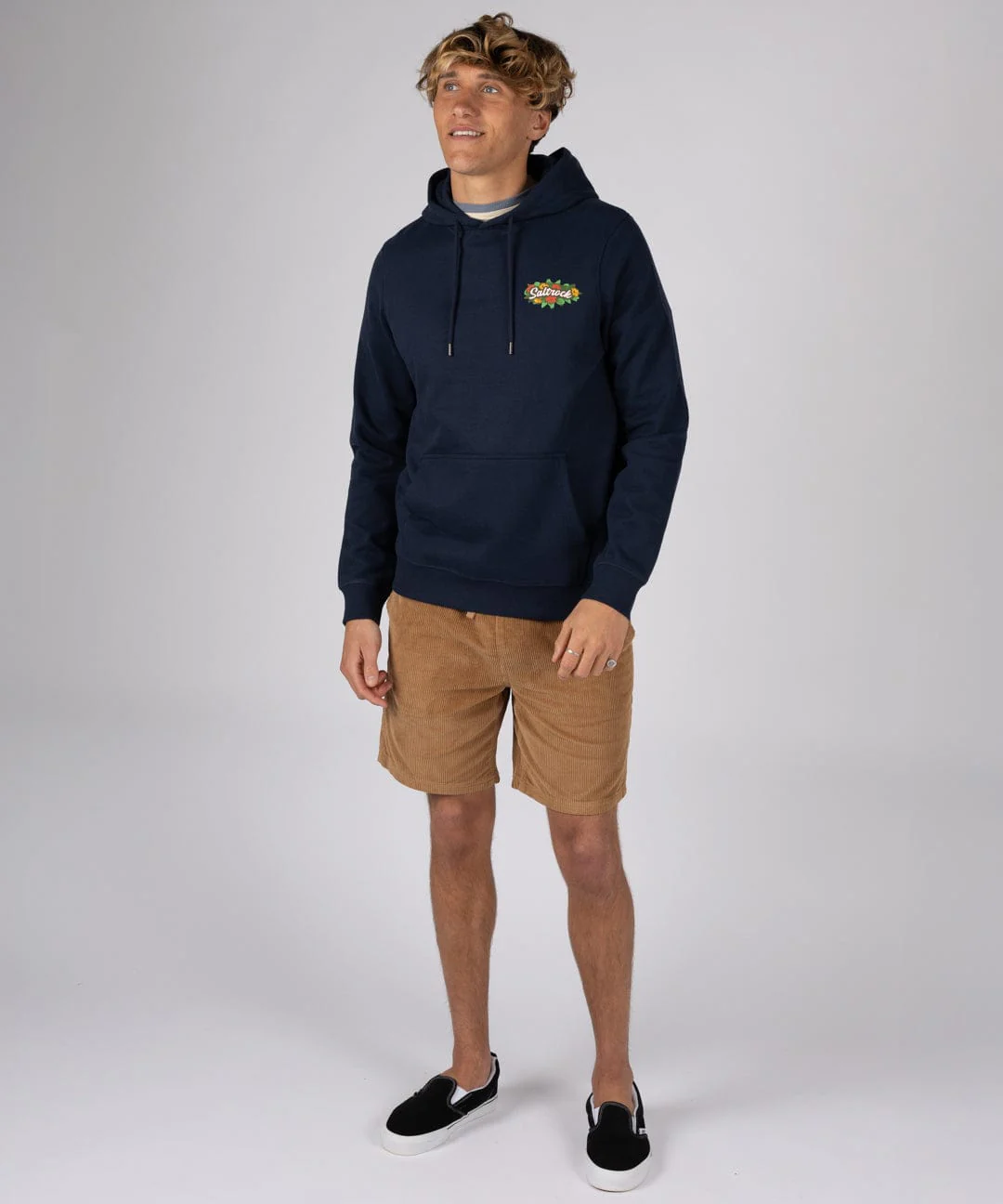Surf Shack Cornwall Mens Pop Hoodie in Blue - Image 4