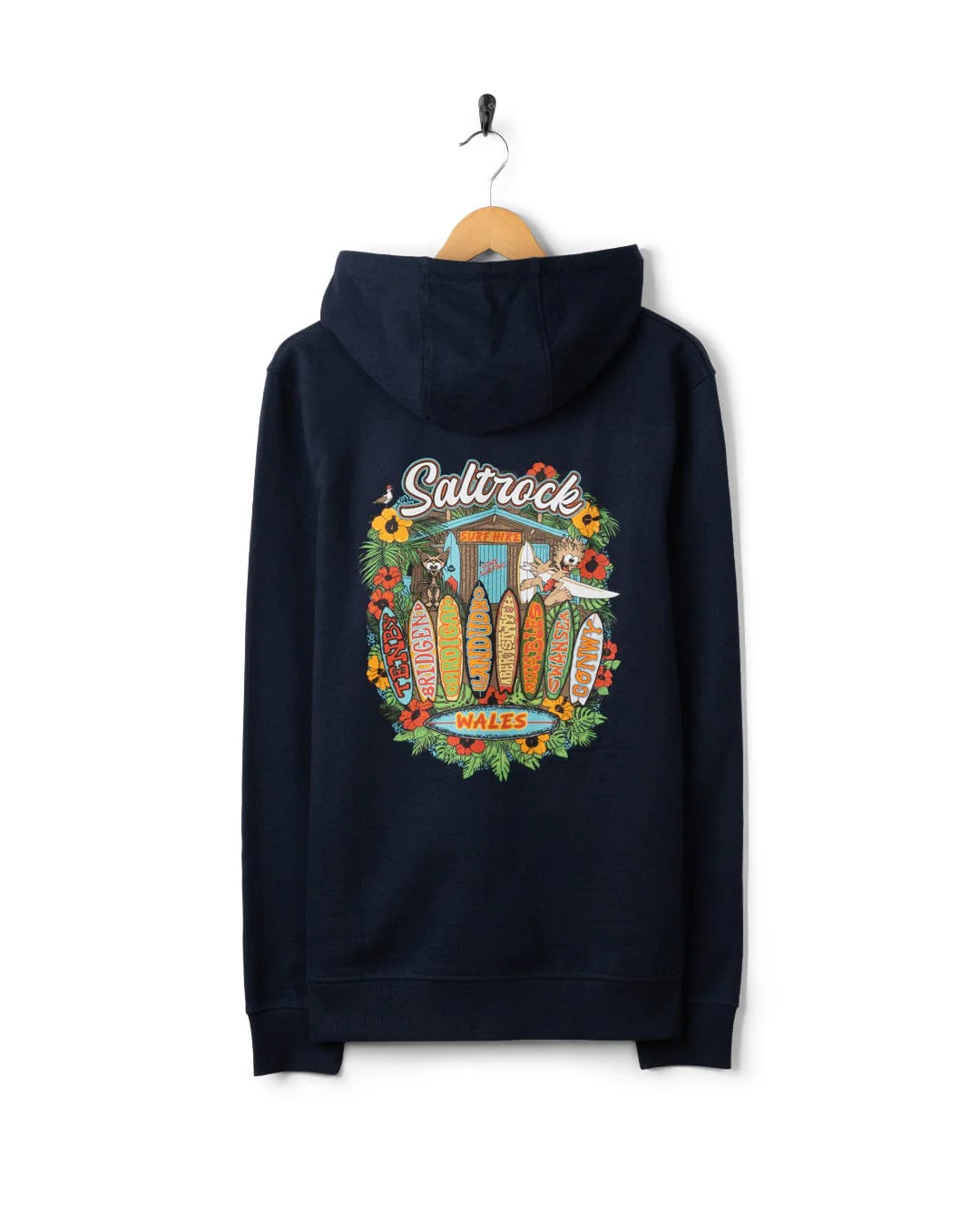 Surf Shack Wales Mens Pop Hoodie in Blue - Image 6