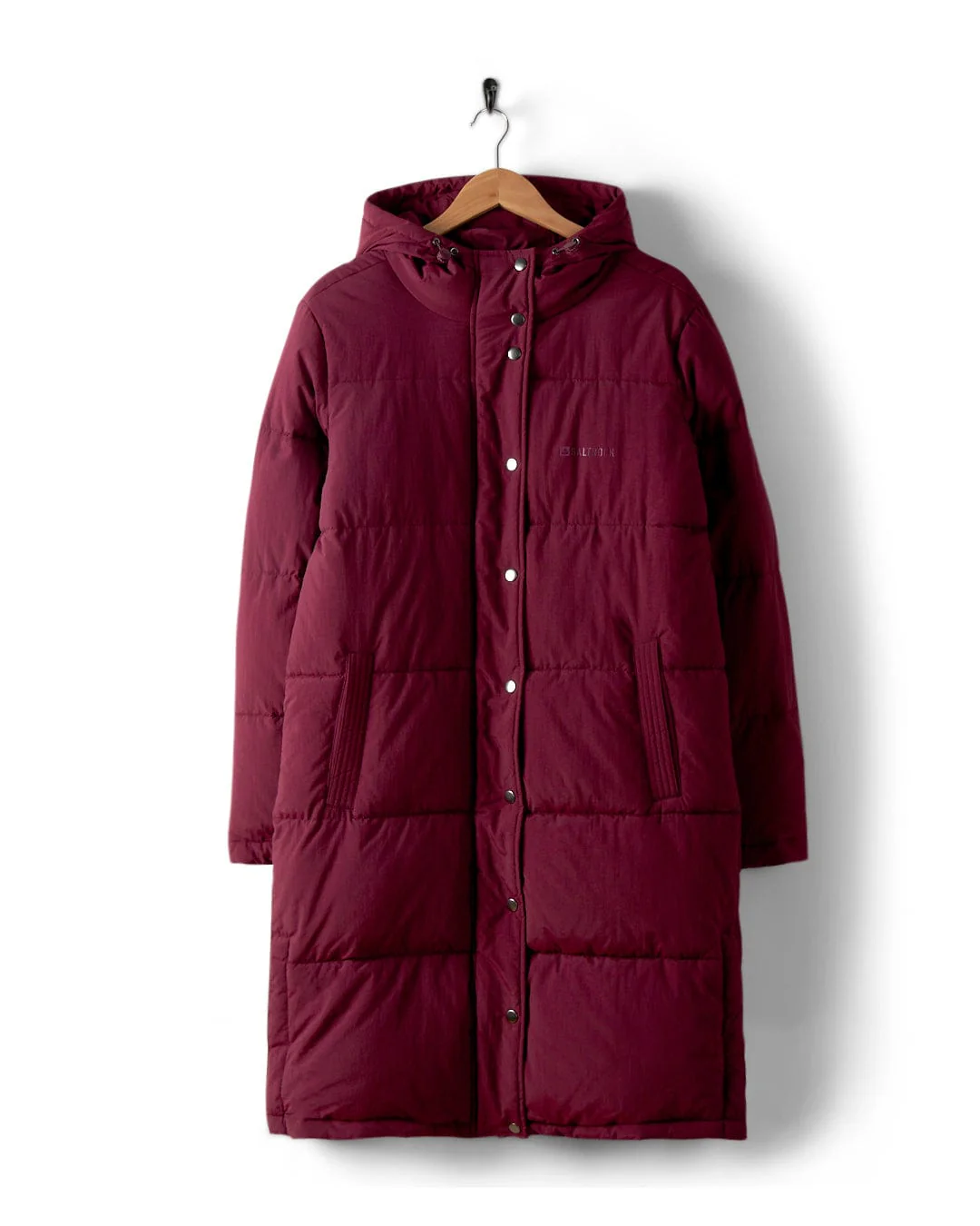 Tahoe Womens Longline Padded Coat in Burgundy - Image 2