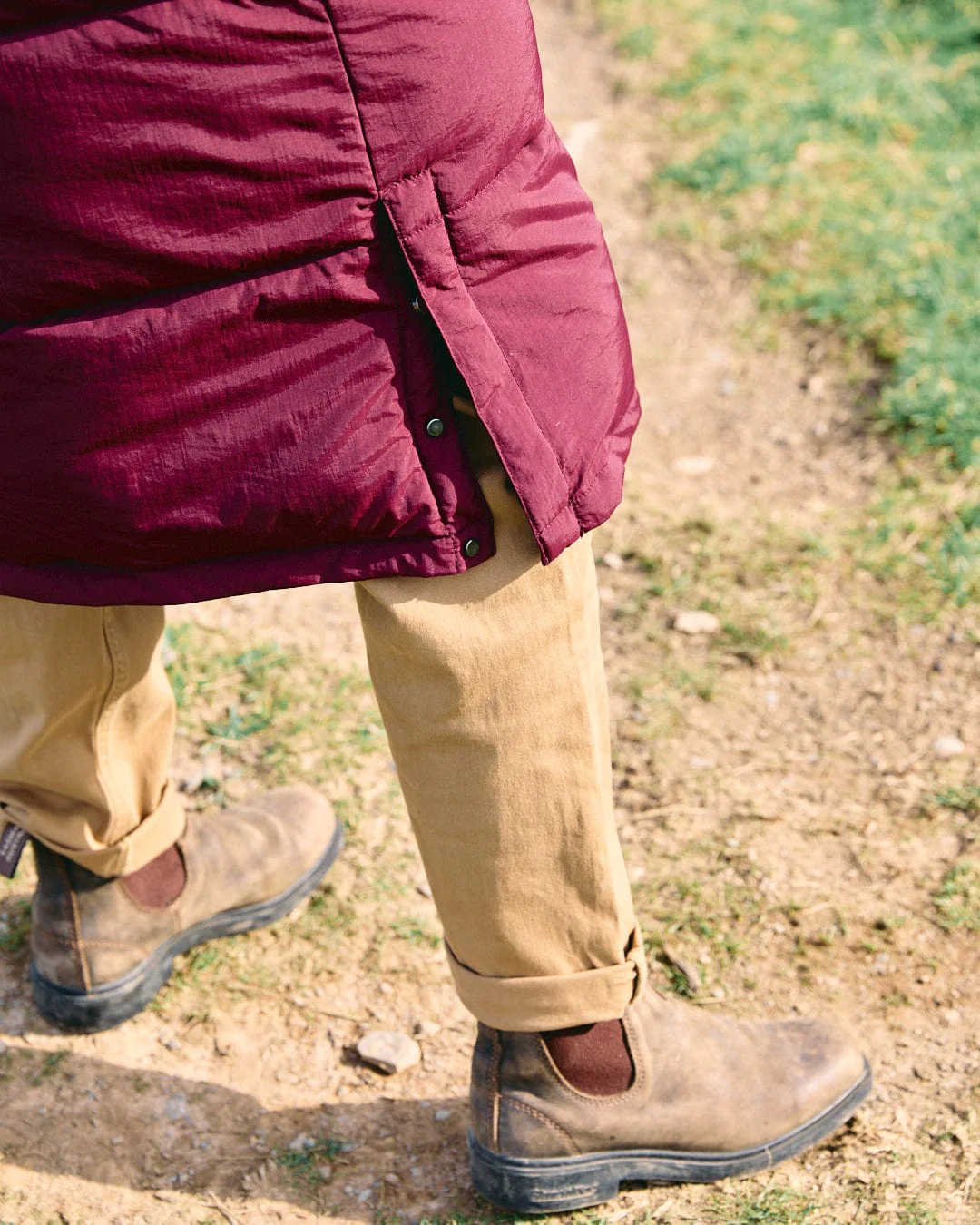 Tahoe Womens Longline Padded Coat in Burgundy - Image 7