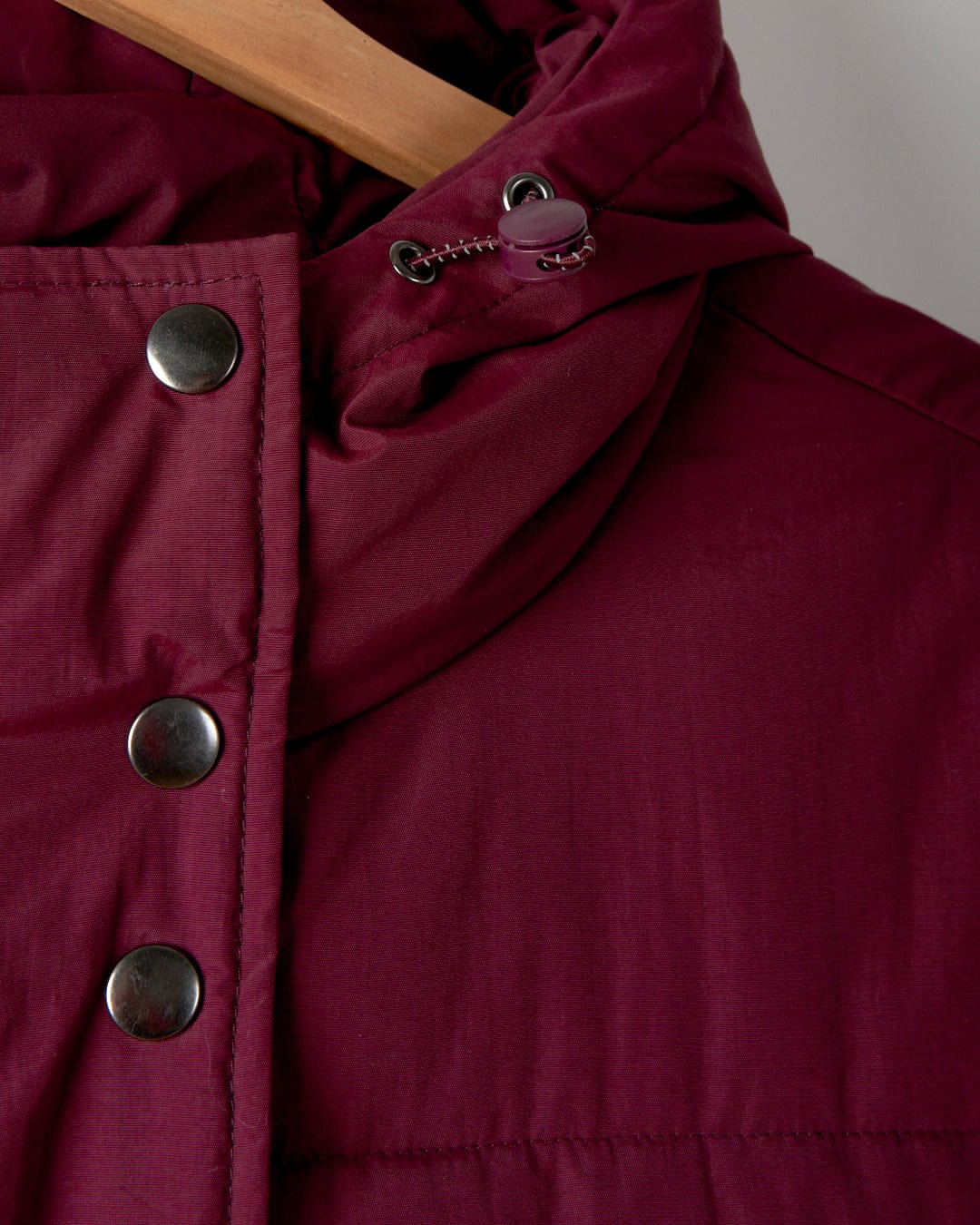 Tahoe Womens Longline Padded Coat in Burgundy - Image 8