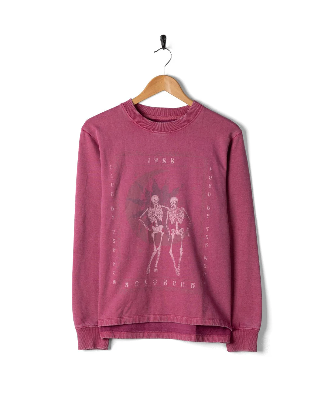 Tarot Moon Womens Sweat Shirt in Dark Pink - Image 2