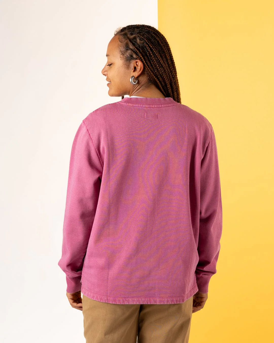 Tarot Moon Womens Sweat Shirt in Dark Pink - Image 5