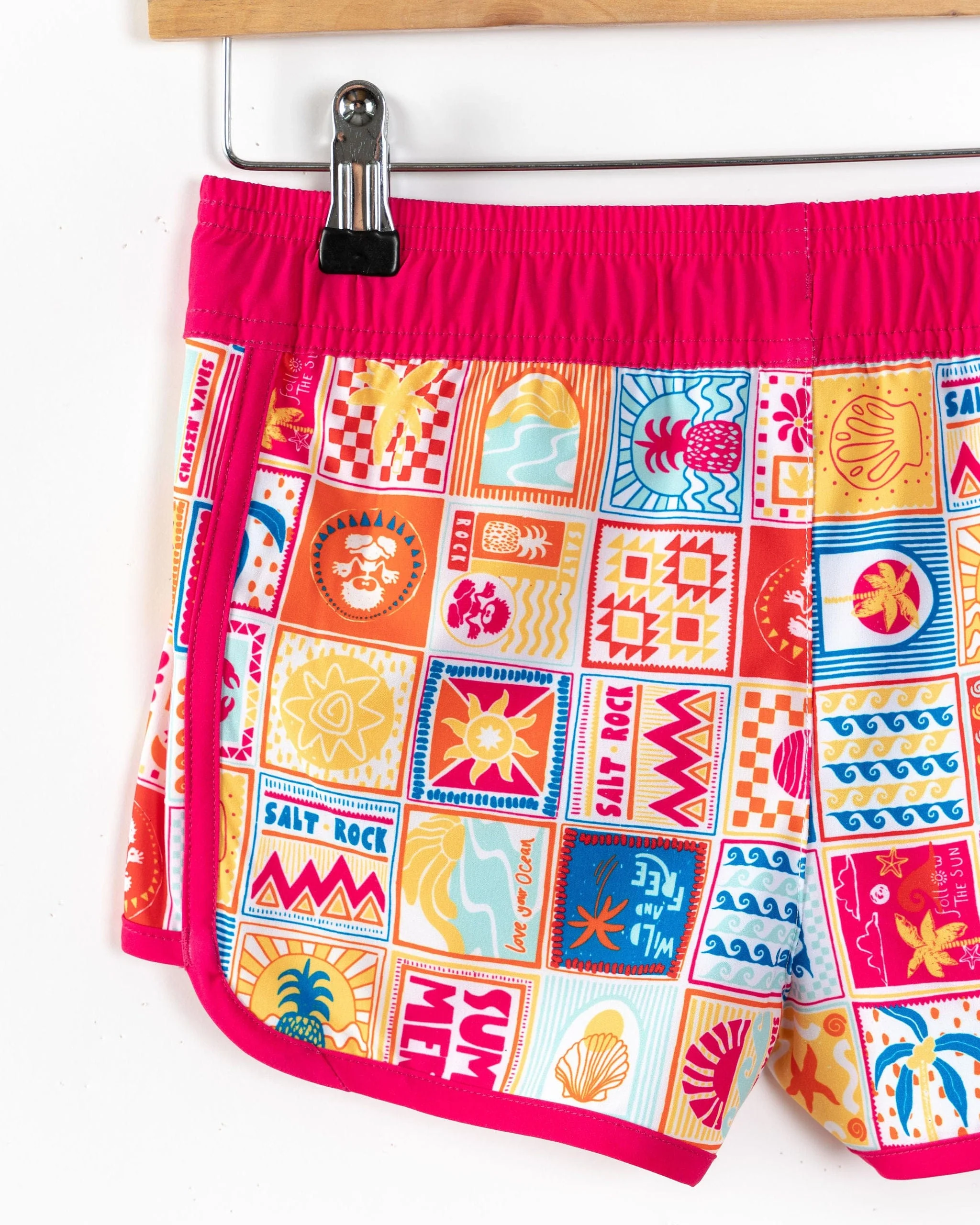 Tiles Kids Recycled Boardshorts in Pink - Image 5