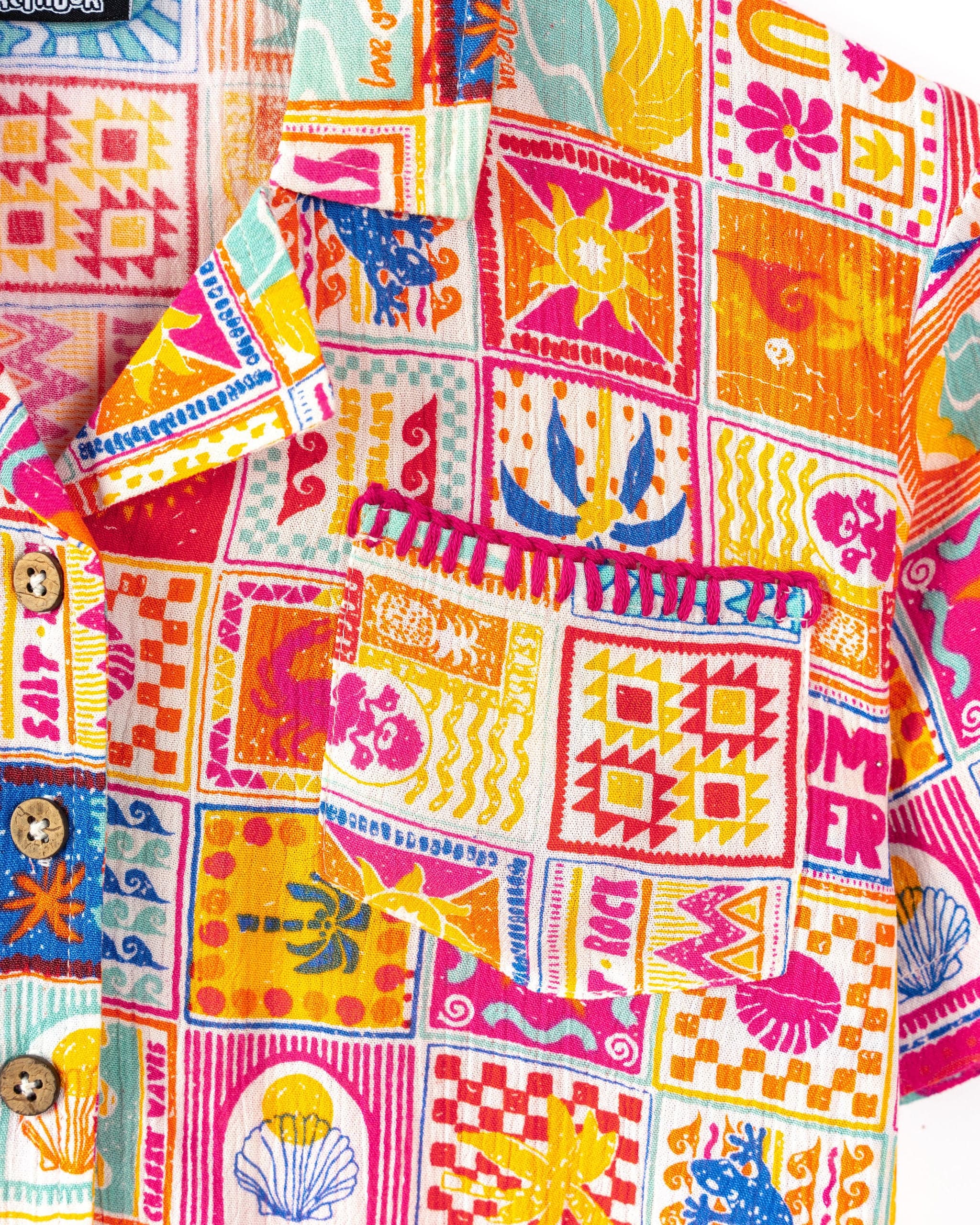 Tiles Kids Shirt in Multi - Image 3