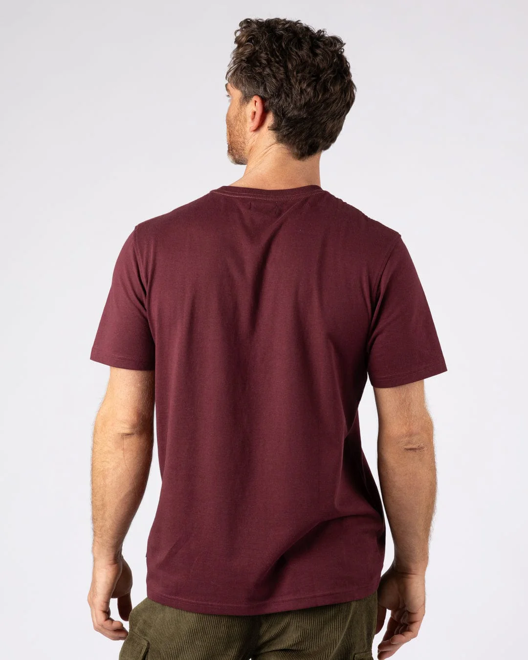 Torn Stripe Mens T-Shirt in Dark Purple - Image 4