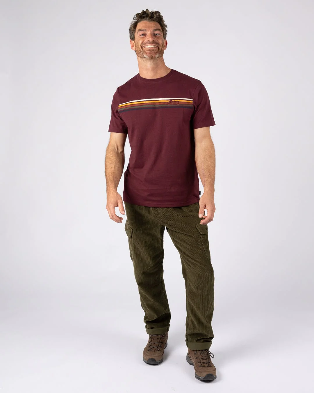 Torn Stripe Mens T-Shirt in Dark Purple - Image 5