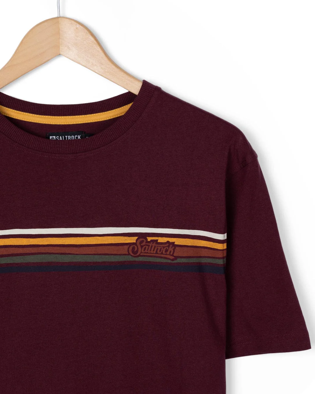 Torn Stripe Mens T-Shirt in Dark Purple - Image 7