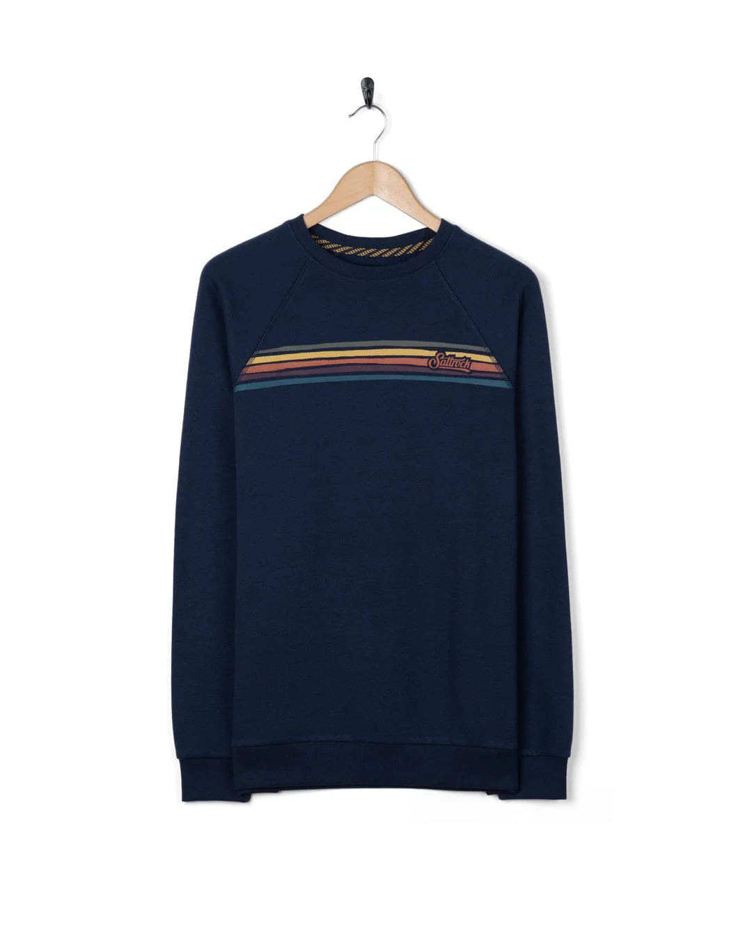 Torn Stripe  Mens Sweat Shirt in Blue