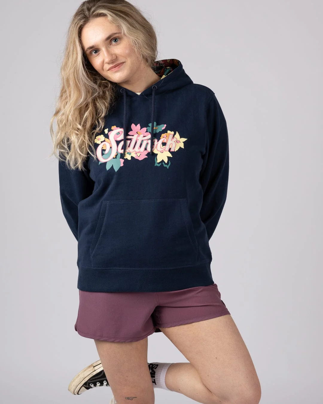 Trader Daze   Womens Pop Hoodie in Blue - Image 4