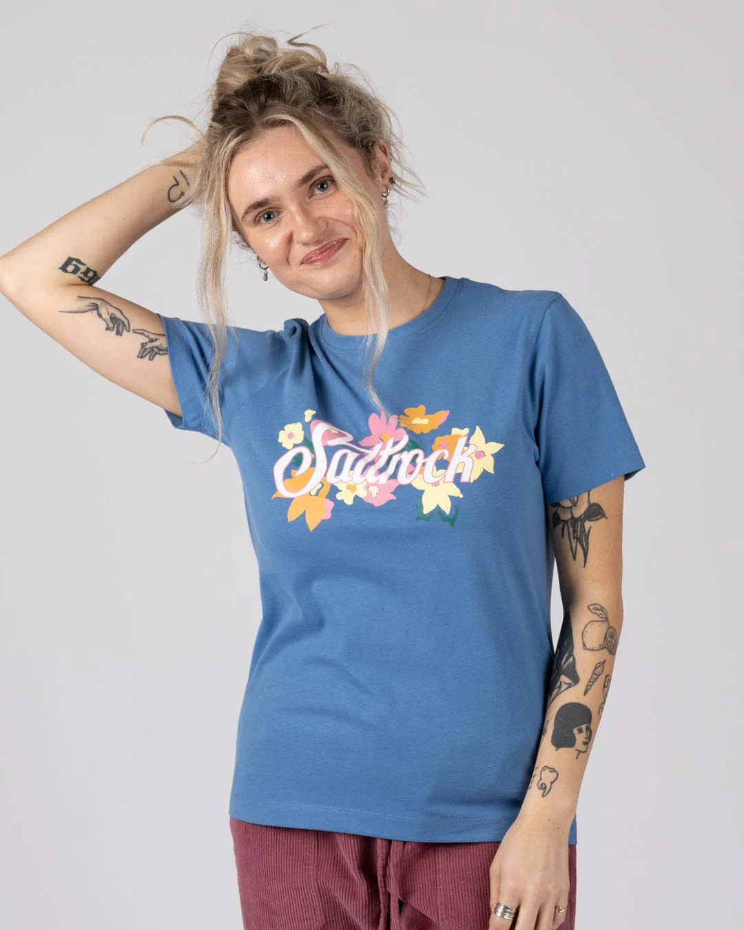 Trader Daze Womens Short Sleeve T-Shirt in Bright Blue - Image 5