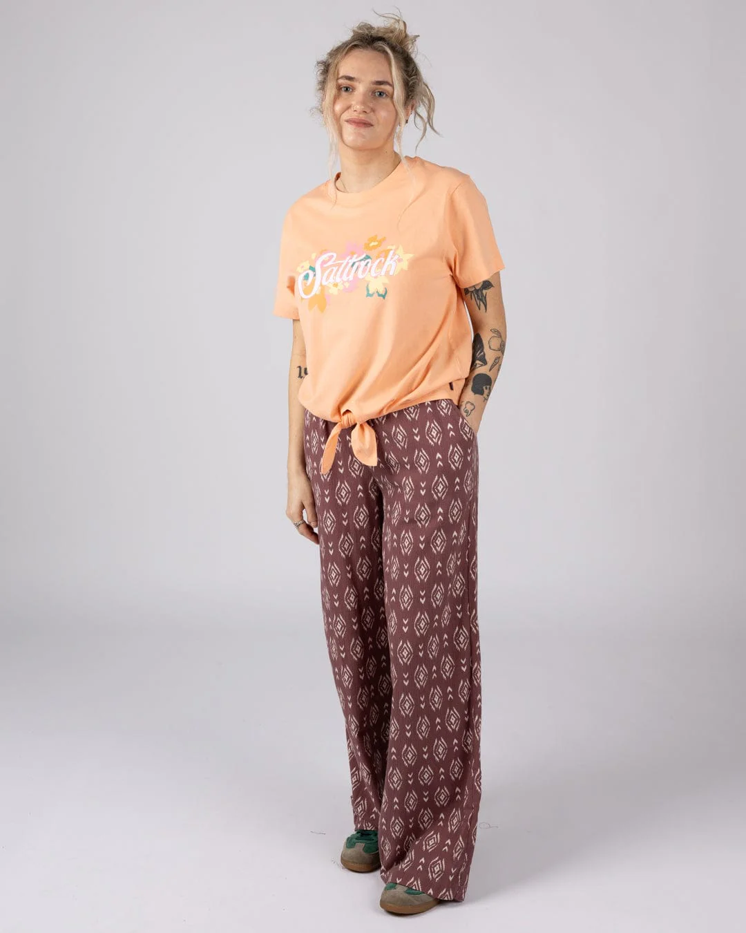 Trader Daze Womens Boxy Short Sleeve T-Shirt in Orange - Image 4