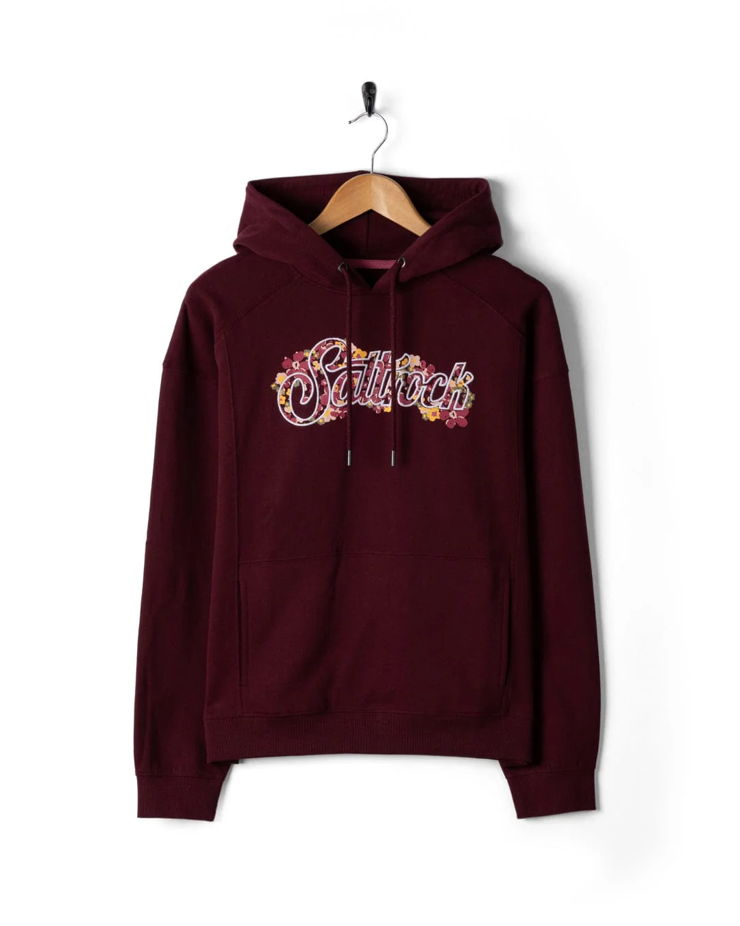 Trader Ditsy Womens Pop Hoodie in Dark Purple - Image 5