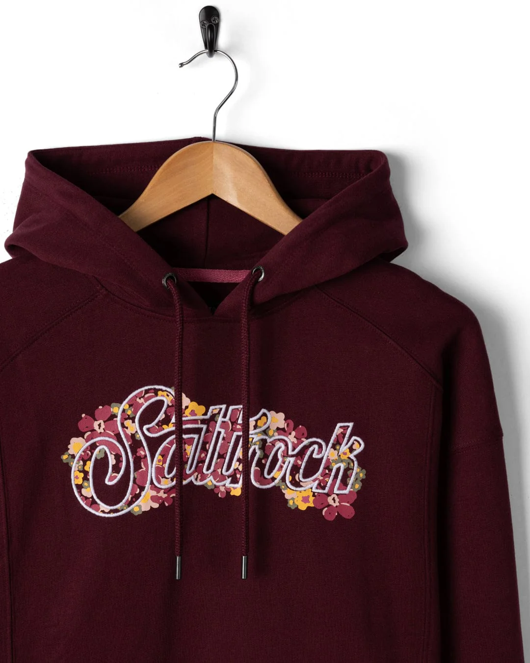 Trader Ditsy Womens Pop Hoodie in Dark Purple - Image 6