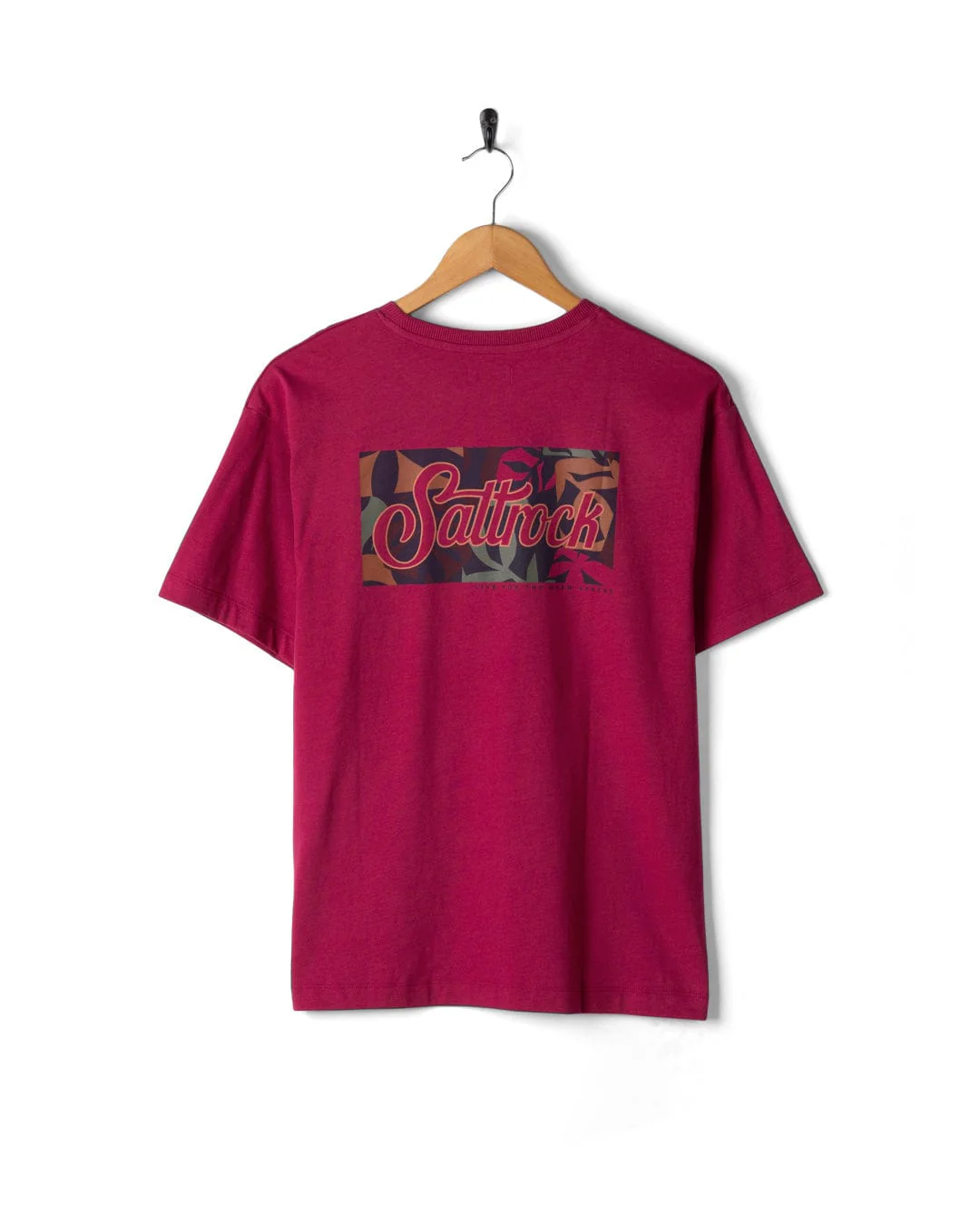 Trader Floral Womens Oversized Short Sleeve T-Shirt in Dark Pink - Image 4