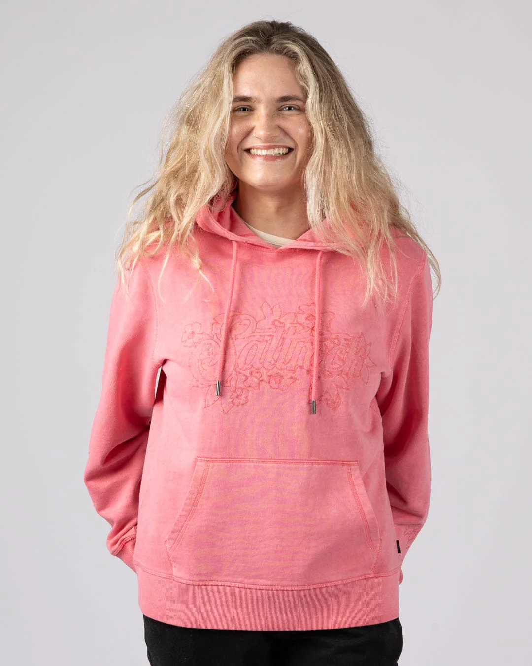 Trader Tonal Womens Pop Hoodie in Bright Pink