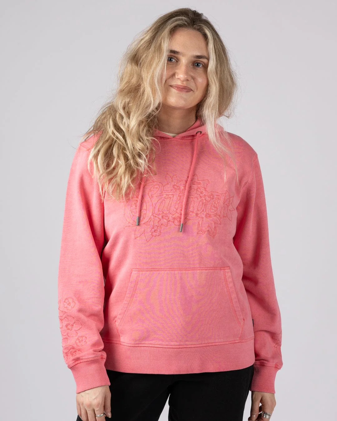 Trader Tonal Womens Pop Hoodie in Bright Pink - Image 7