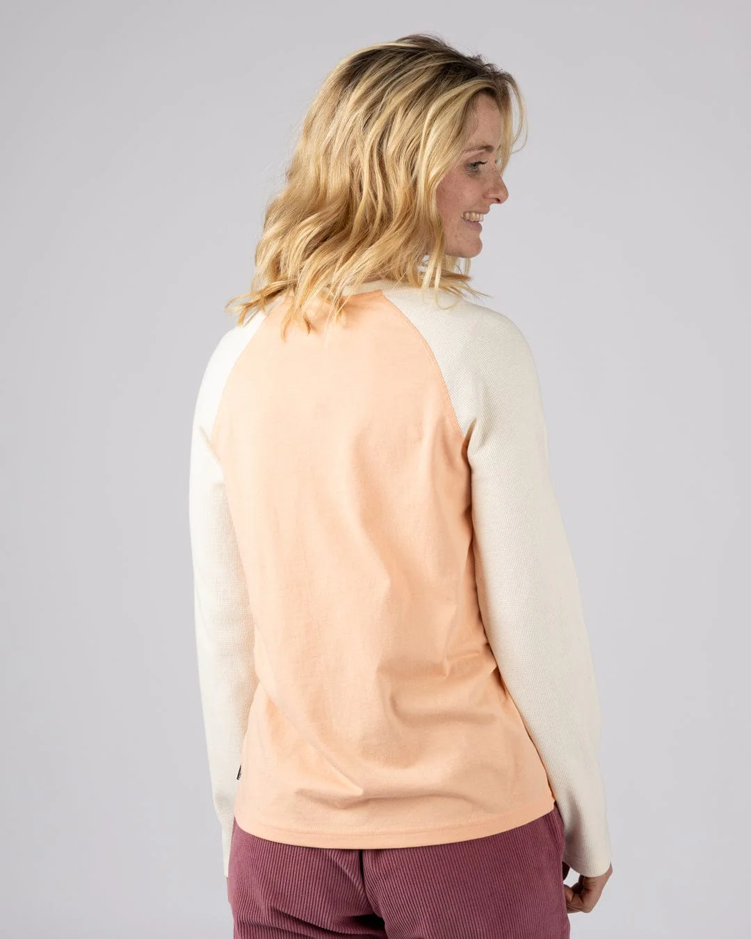 Trader Triple Womens Long Sleeve Raglan T-Shirt in Pink - Image 3