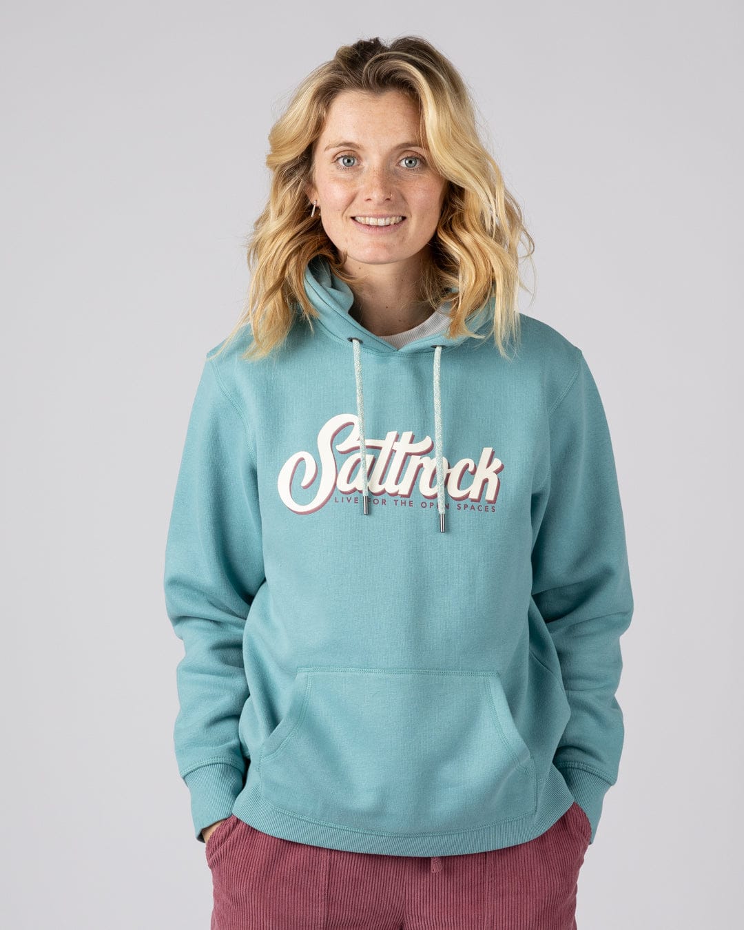 Trader Triple Womens Pop Hoodie in Blue