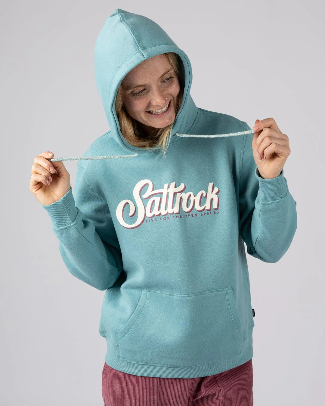 Trader Triple Womens Pop Hoodie in Blue - Image 6