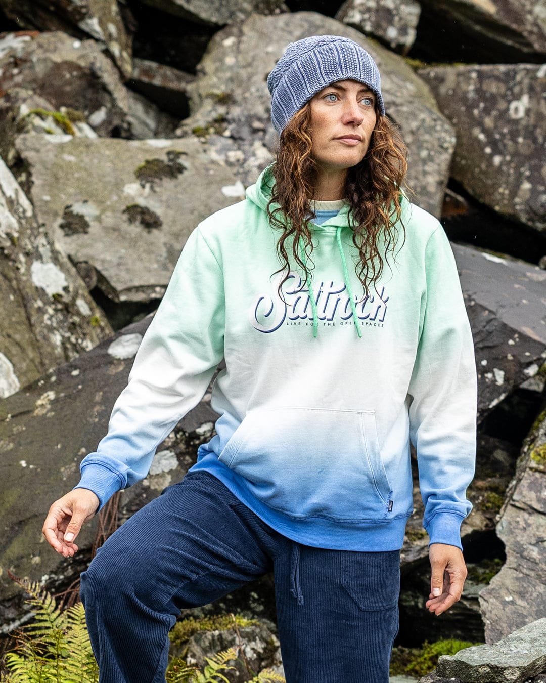 Trader Triple Womens Pop Hoodie in Green