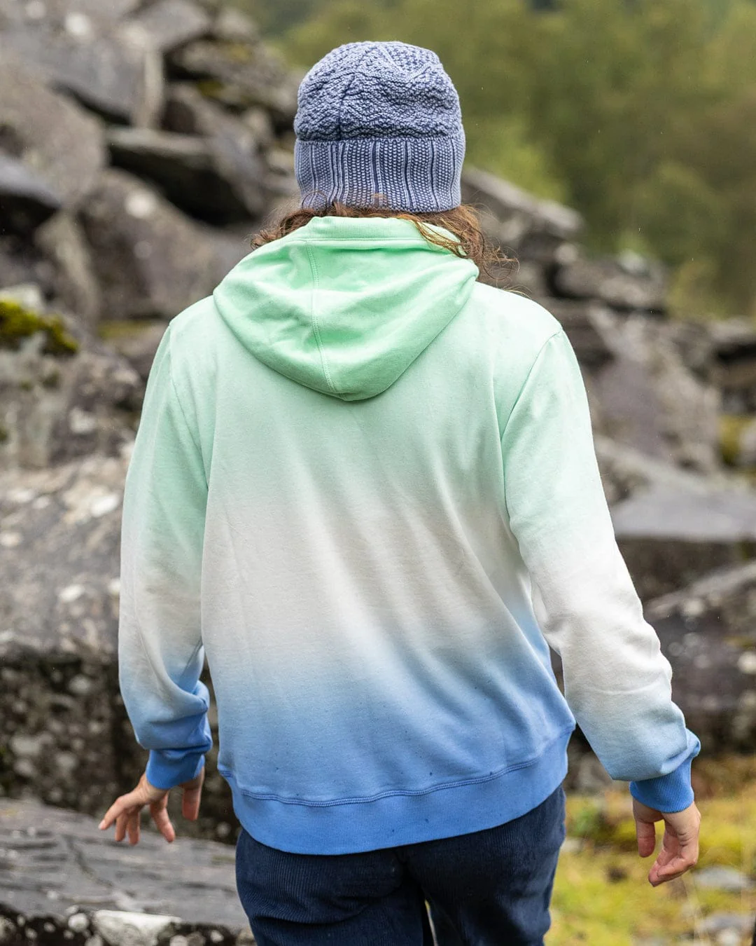 Trader Triple Womens Pop Hoodie in Green - Image 4