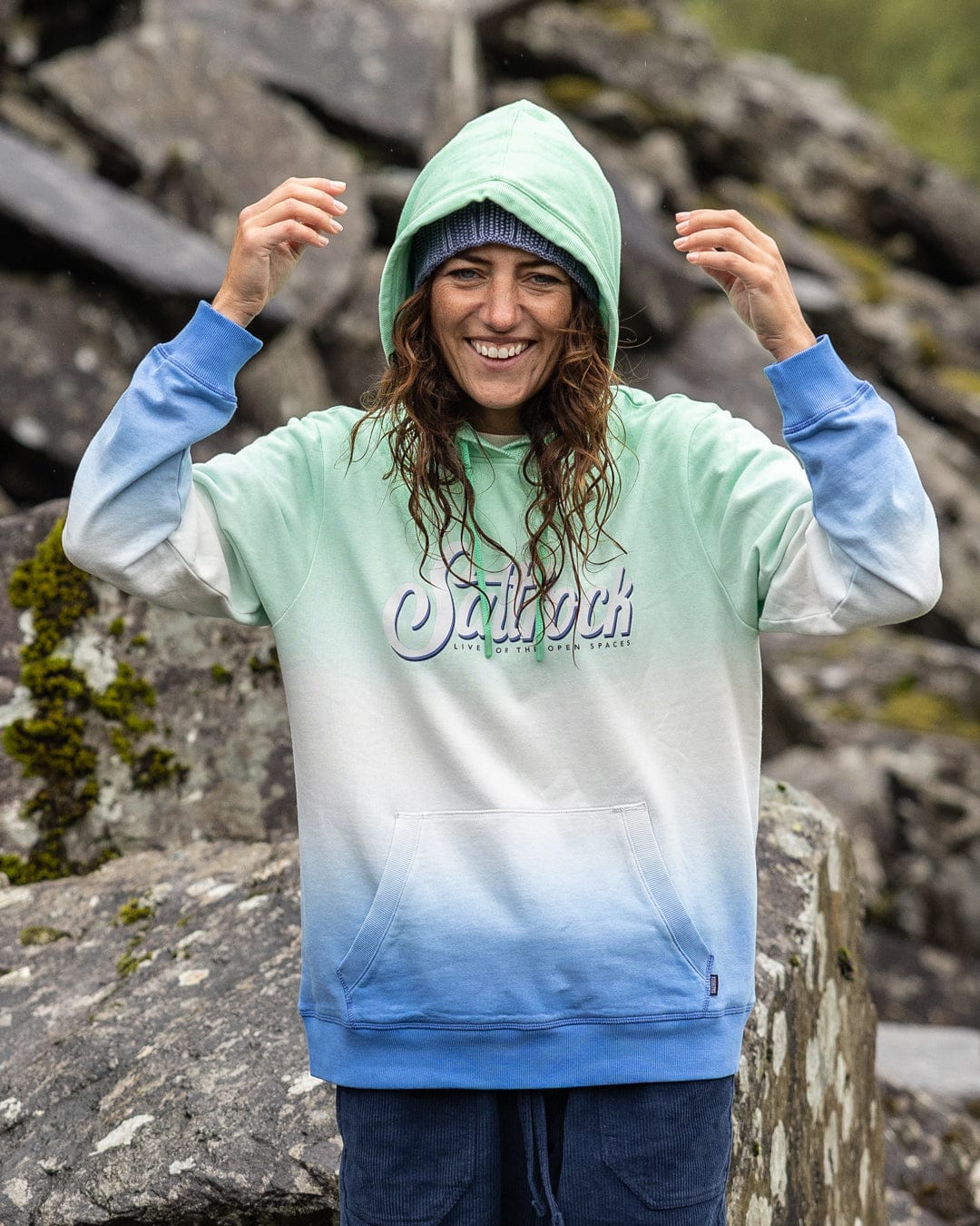Trader Triple Womens Pop Hoodie in Green - Image 5
