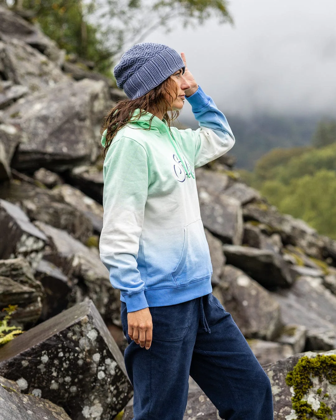 Trader Triple Womens Pop Hoodie in Green - Image 6
