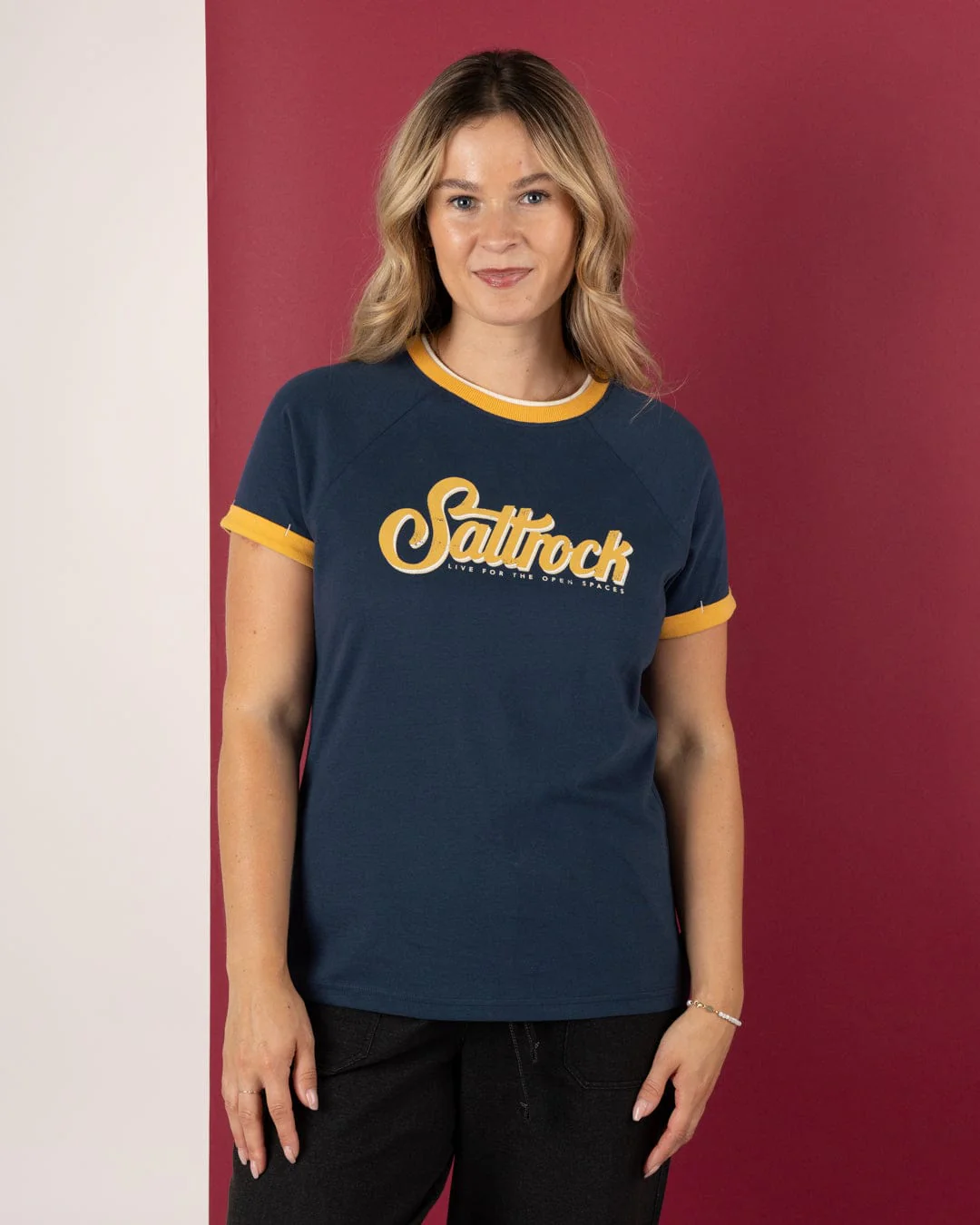 Trader Triple Womens Short Sleeve T-Shirt in Blue