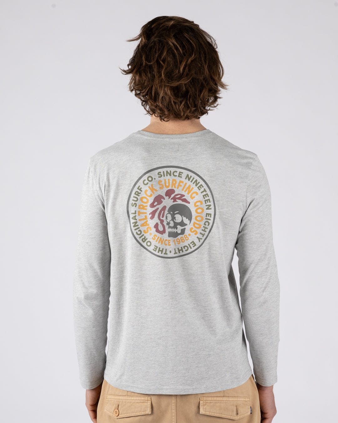 Trail Badge Mens Long Sleeve T-Shirt in Grey
