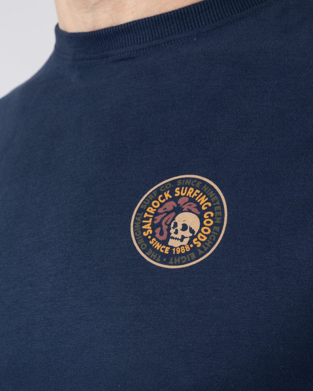 Trail Badge Print Mens Short Sleeve T-Shirt in Blue - Image 4