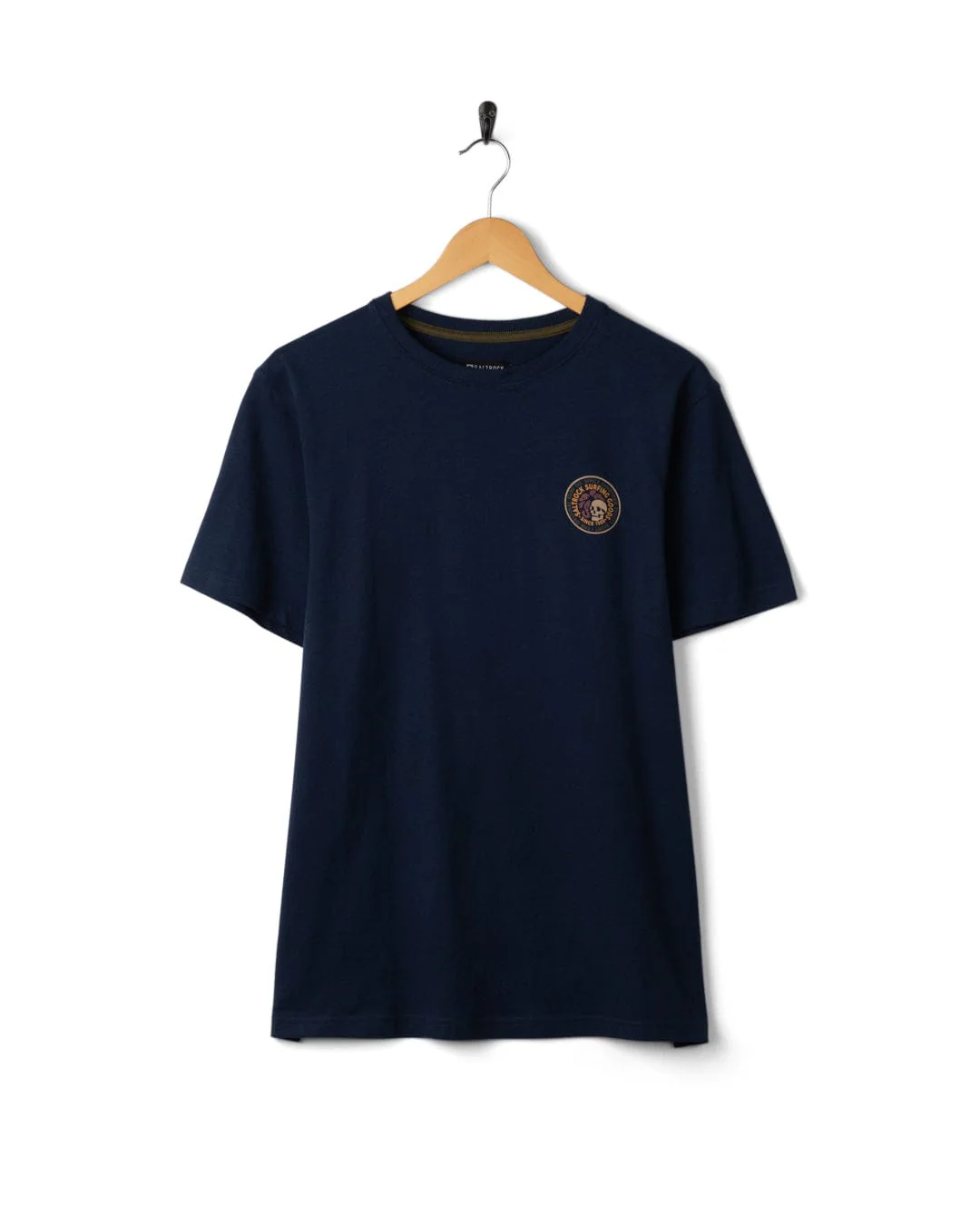 Trail Badge Print Mens Short Sleeve T-Shirt in Blue - Image 7