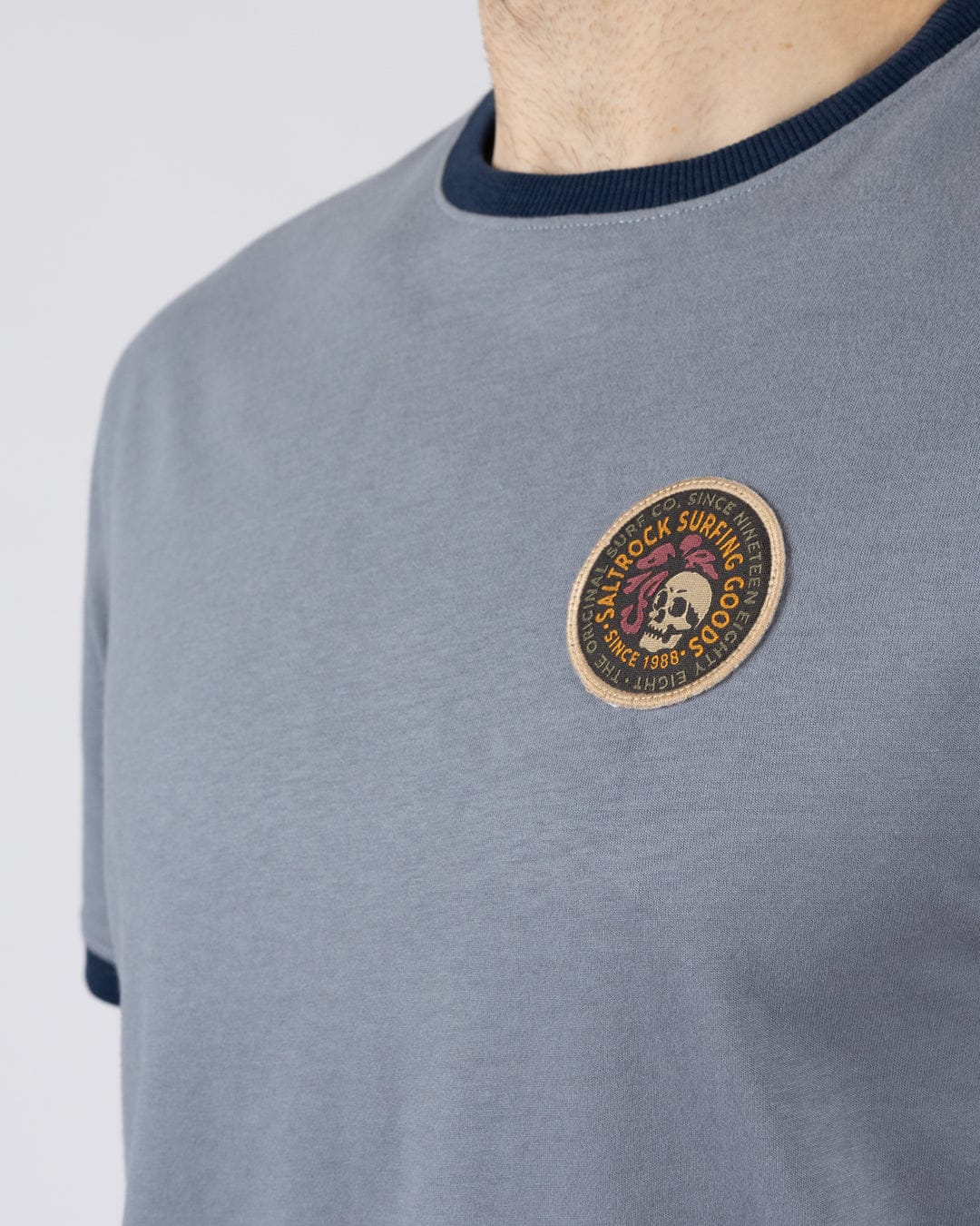 Trail Badge Ringer  Mens Short Sleeve T-Shirt in Blue - Image 2