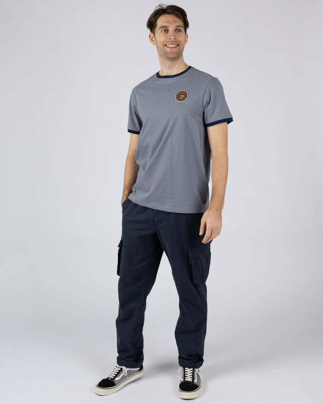 Trail Badge Ringer  Mens Short Sleeve T-Shirt in Blue - Image 4