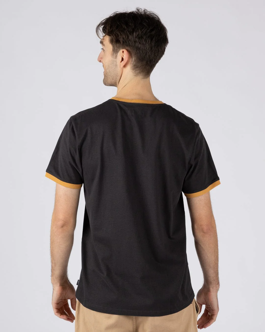 Trail Badge Ringer Mens Short Sleeve T-Shirt in Dark Grey - Image 4