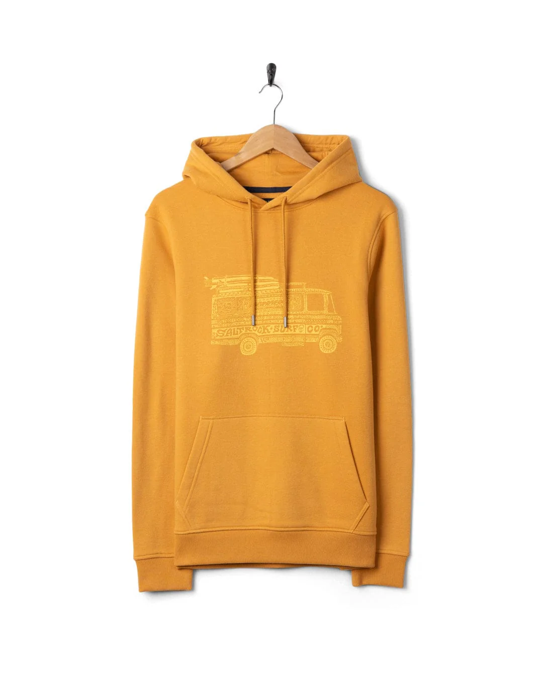 Trail Bus Mens Pop Hoodie in Yellow - Image 3
