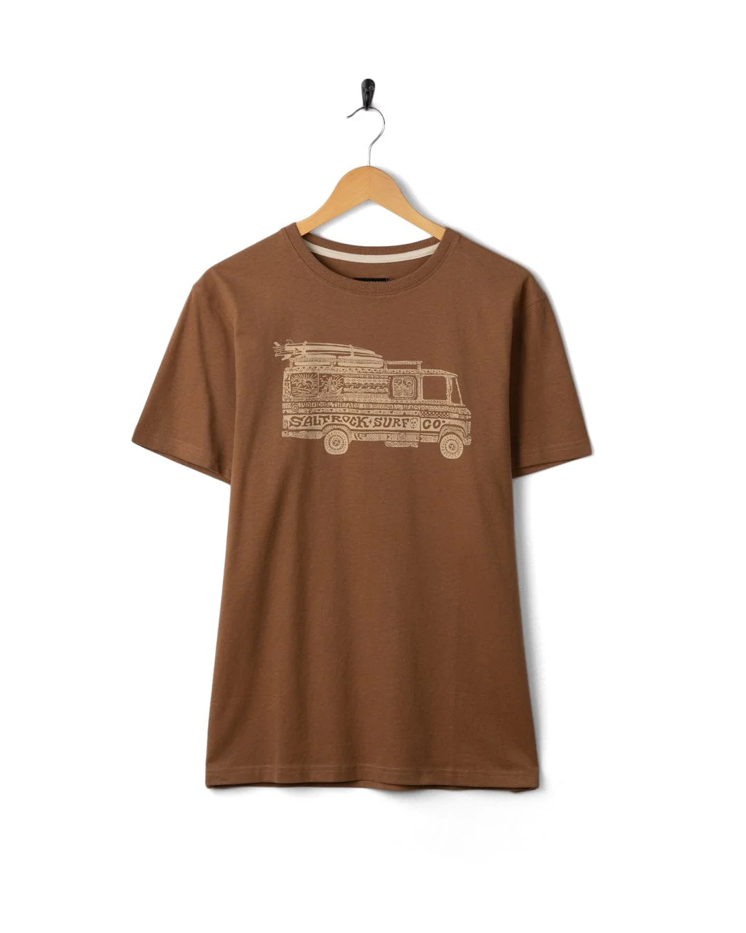 Trail Bus Mens Short Sleeve T-Shirt in Brown - Image 5