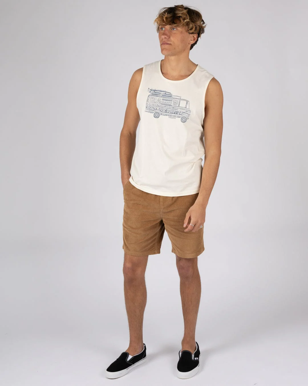 Trail Bus Mens Vest in Cream - Image 6