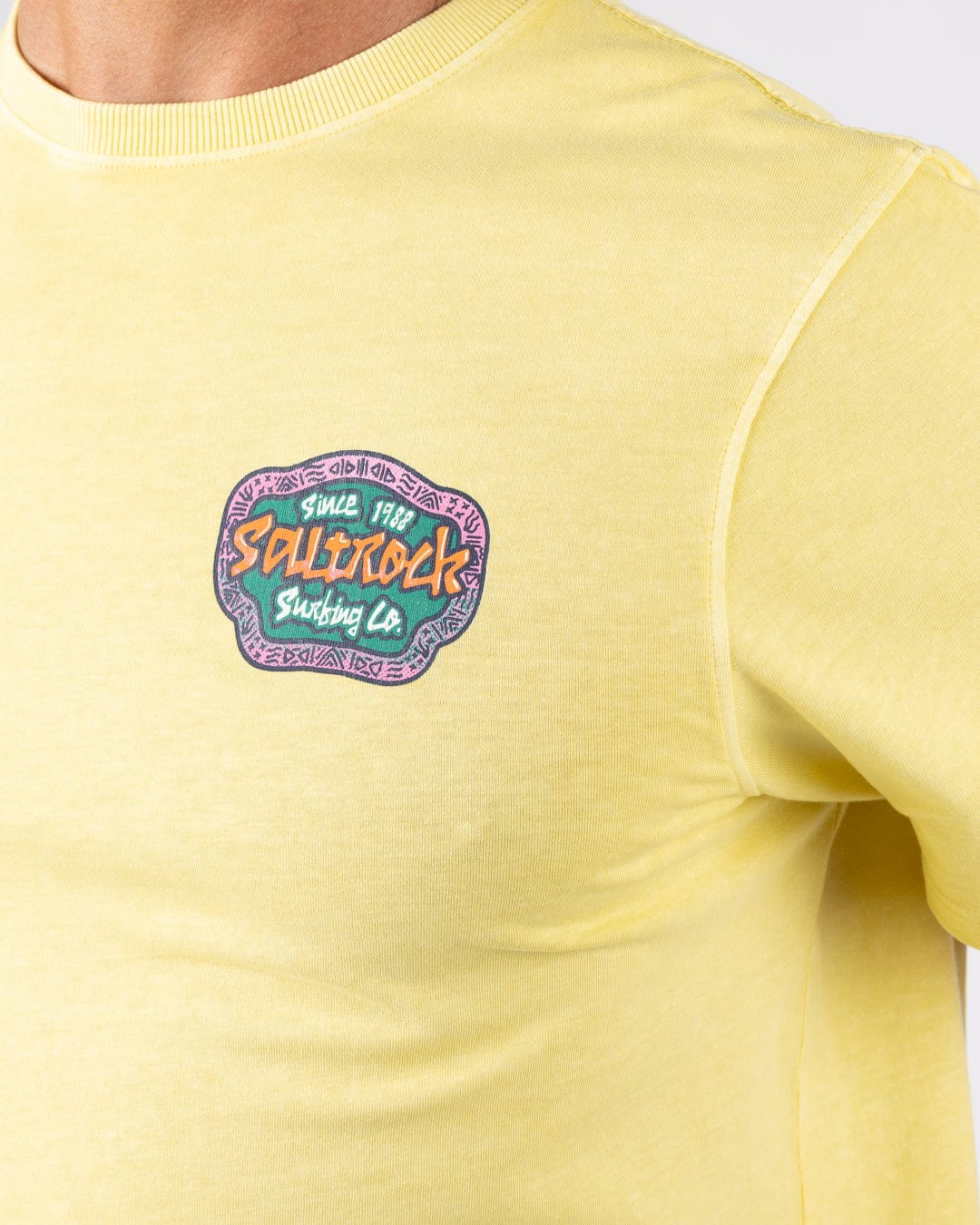 Tribal Flame Mens Short Sleeve T-Shirt in Yellow - Image 4