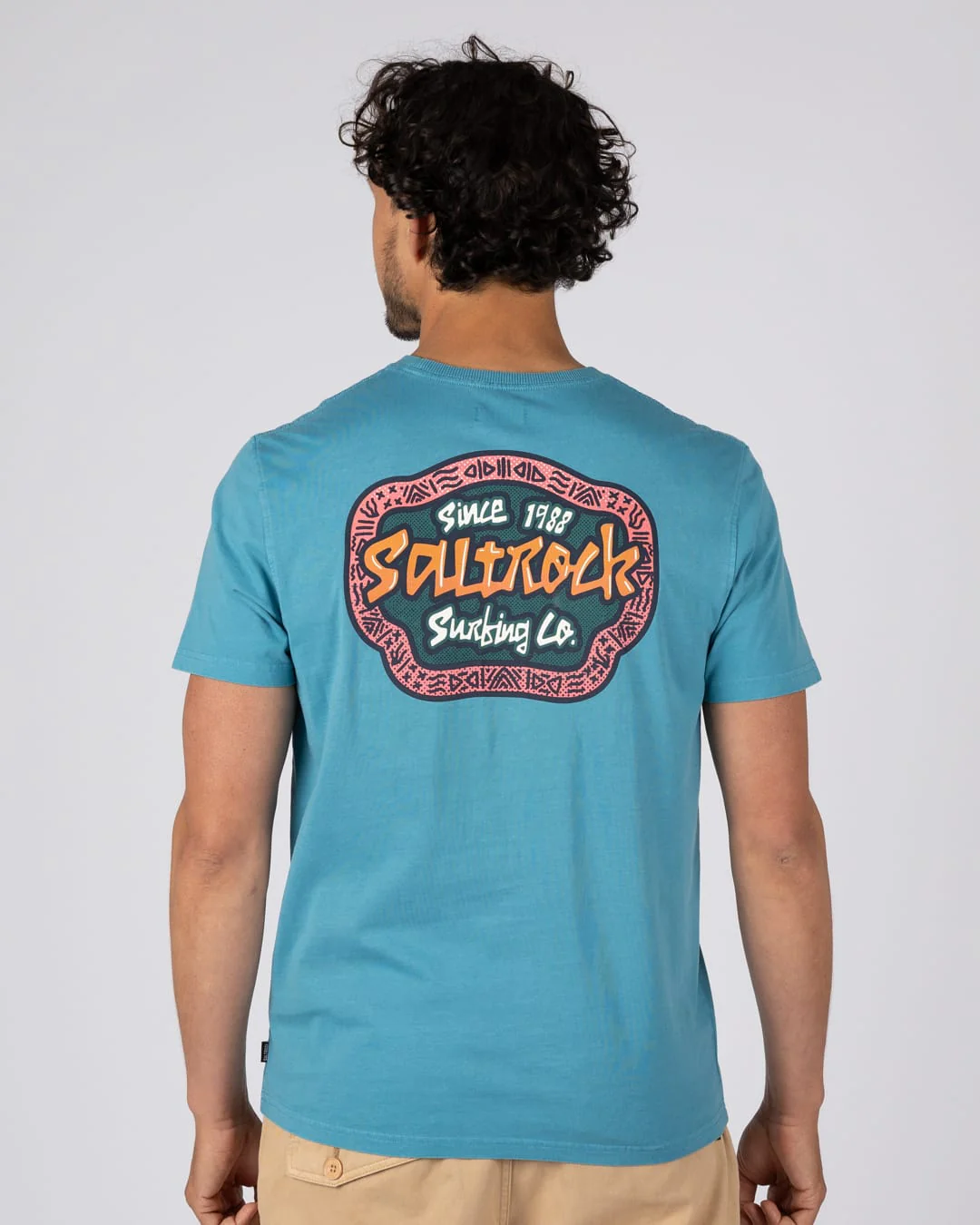 Tribal Frame Mens Short Sleeve T-Shirt in Bright Blue - Image 8
