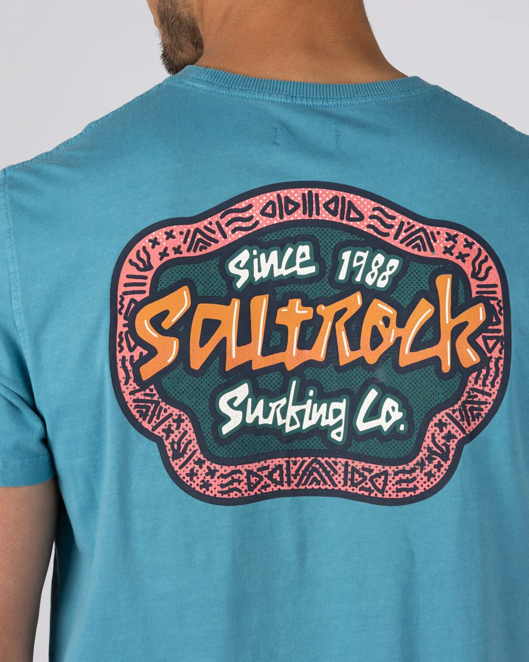 Tribal Frame Mens Short Sleeve T-Shirt in Bright Blue - Image 9
