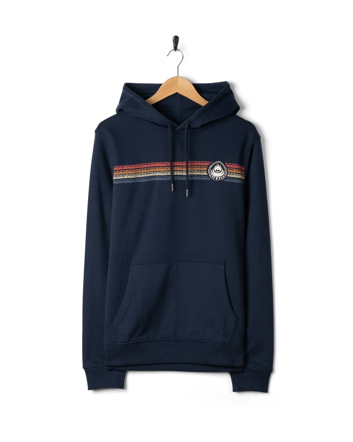 Tribal Stripe Mens Pop Hoodie in Blue - Image 2