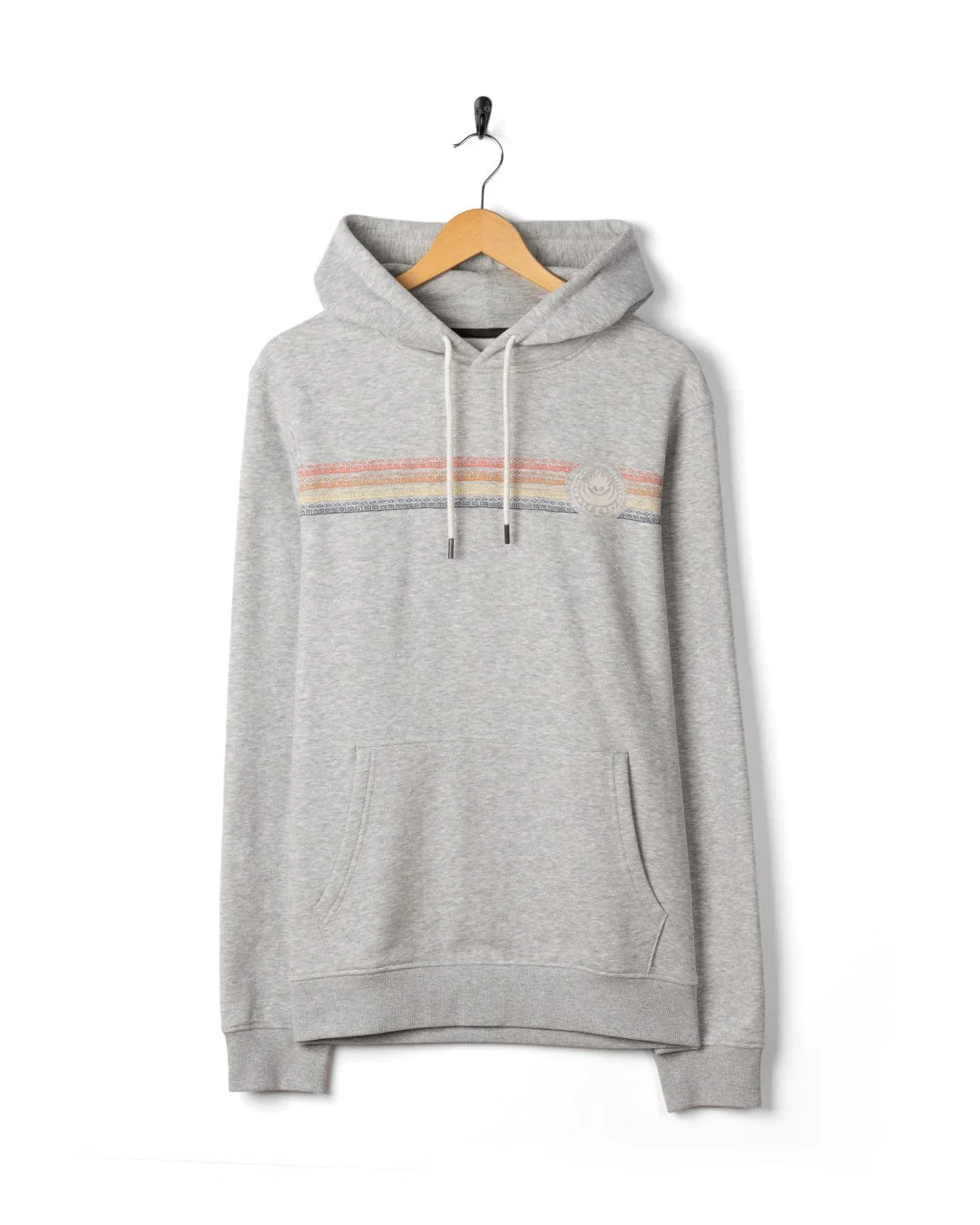 Tribal Stripe Mens Pop Hoodie in Grey - Image 4