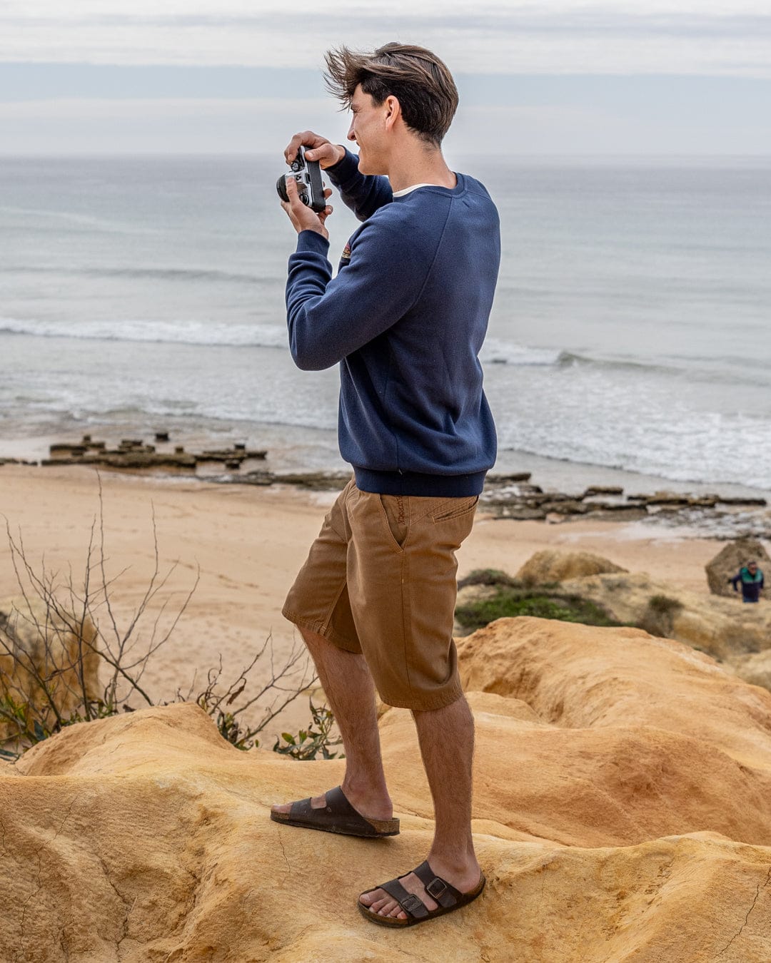 Tribal Stripe Mens Sweatshirt in Blue - Image 3