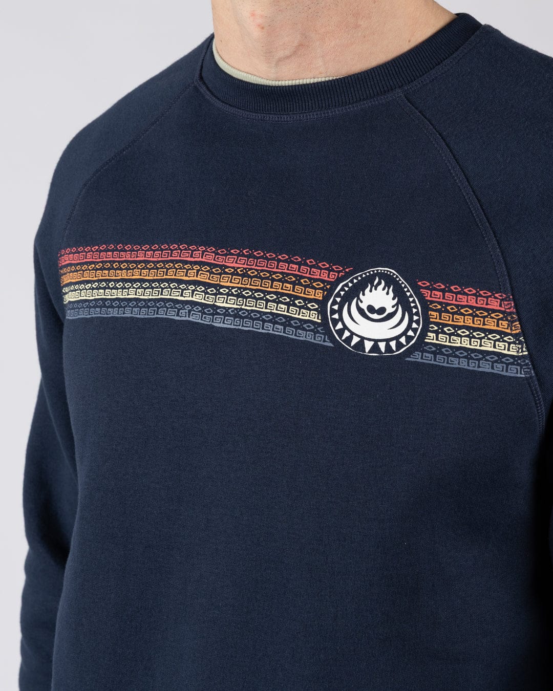 Tribal Stripe Mens Sweatshirt in Blue - Image 5