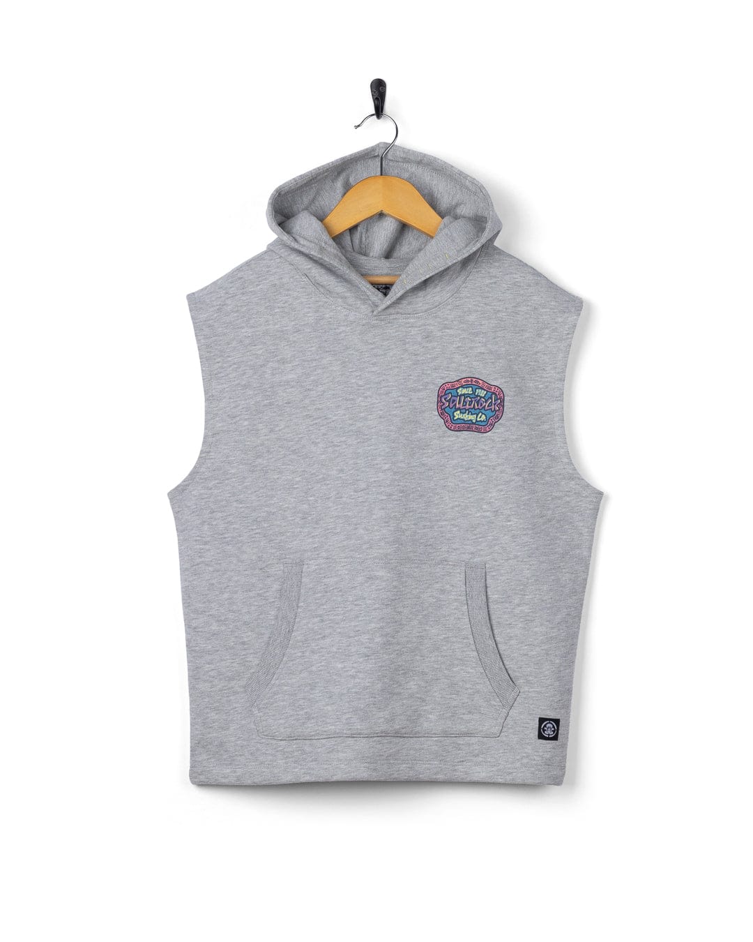 Tribe Pop Kids Sleeveless Hoodie in Grey - Image 3