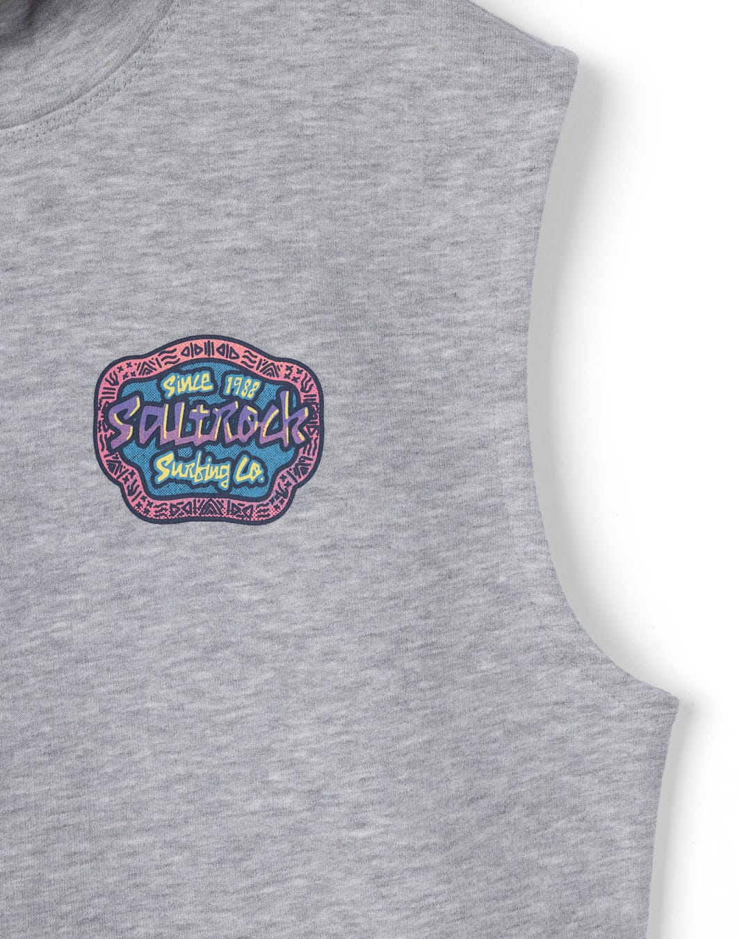 Tribe Pop Kids Sleeveless Hoodie in Grey - Image 4